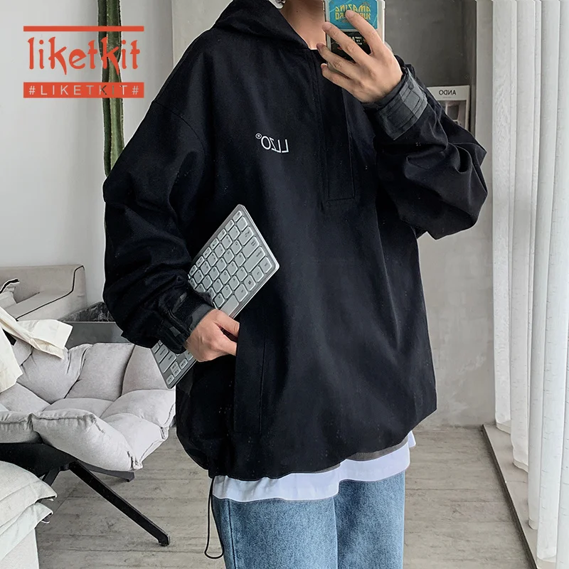 Liketkit мужские куртки с капюшоном мужские камуфляжные свободные пуловеры куртки мужские винтажные Японская уличная одежда камуфляжные куртки