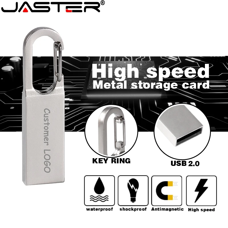 Металлический USB флеш накопитель JASTER 16 ГБ 32 128 Гб Водонепроницаемый 8 4 usb диск на