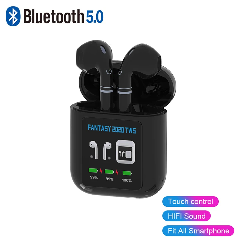 

2020 TWS Bluetooth 5.0 Earbuds For FANTASY HiFi Stereo Touch Earphone Waterproof Wireless Earphone For IOS Android