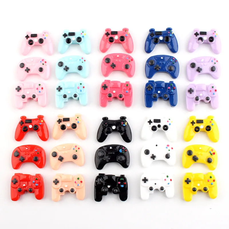 8Pcs Resina Flatback Controller Di Gioco In Miniatura Cabochon Cabochon Piatti Kawaii Accessori Per Gioielli Decorazione Artigianale Fai Da Te
