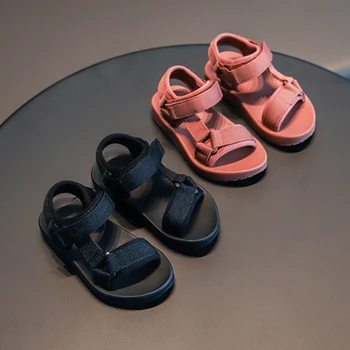 

2020 New Season Summer Boys Sandals Classic Black Brown Leisure Cloth Fabric Children Sandals Boys School Child Shoes Boy