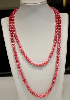 

Simple Style Natural Baroque Freshwater Pearl Long Necklace