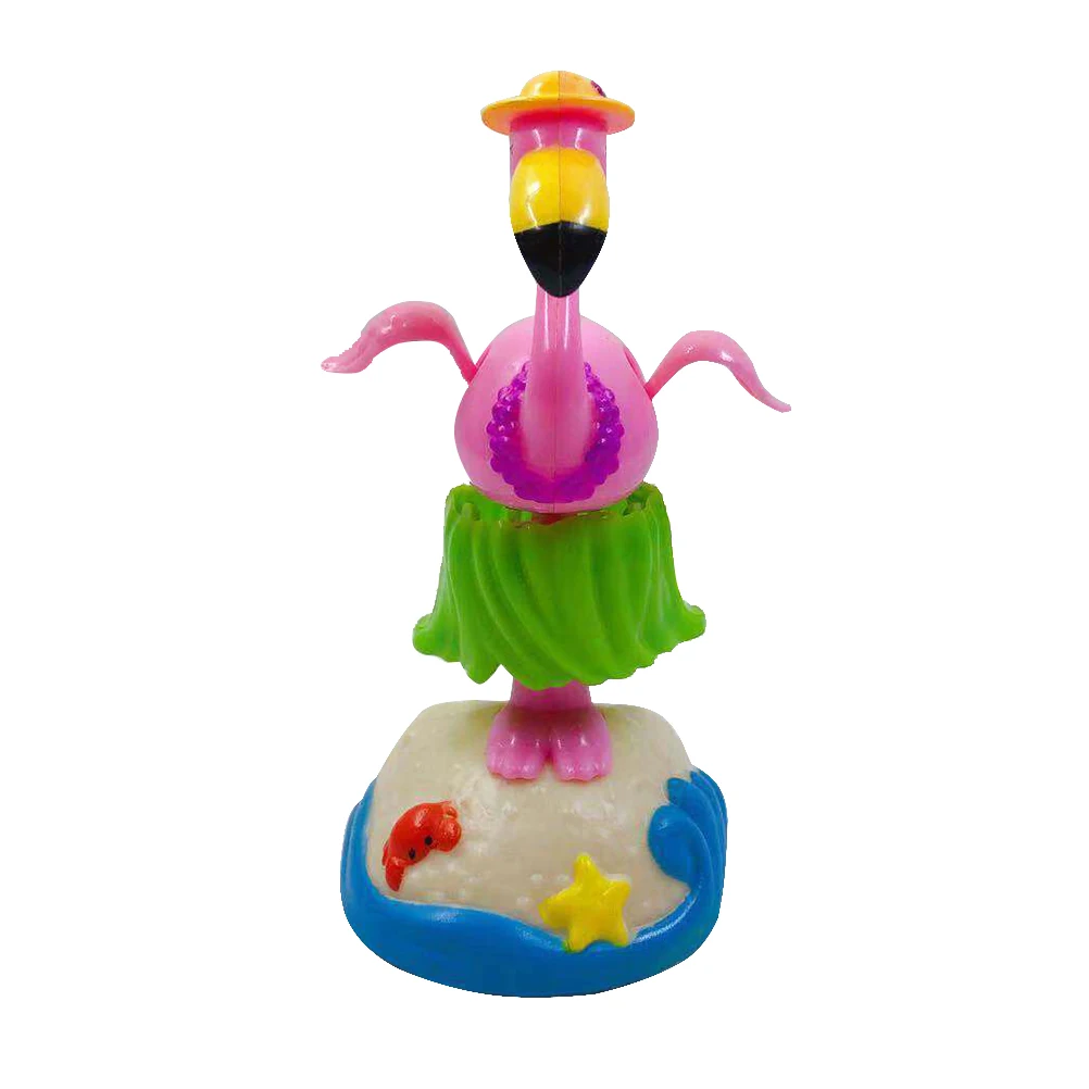 

1pc Solar Wobbler Grass Skirt Flamingo Cartoon Swing Plastic Doll