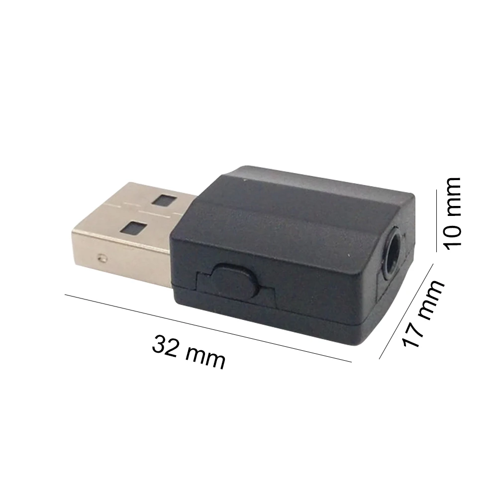2pcs Switch Button Music Transmitter 3.5mm Jack Aux Wireless USB Home Hands Free Car Accessories 2 In 1 Bluetooth Audio Receiver