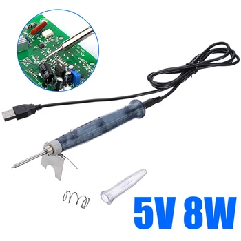 

Soldering Iron 5V DC 8W Adjustable Temperature Electric Solder Iron Rework Station Mini Handle Heat Pencil Welding Repair Tools