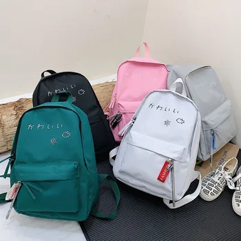 

Casual Backpack Canvas Women Backbag New School Bag For Teenage Girls Large Capacity Shoulder Bag Mochilas Female Bagpack