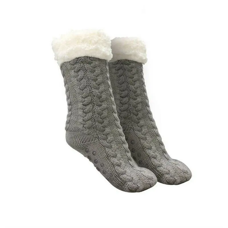 Зимние женские толстые уютные шерстяные термоноски на флисовой подкладке