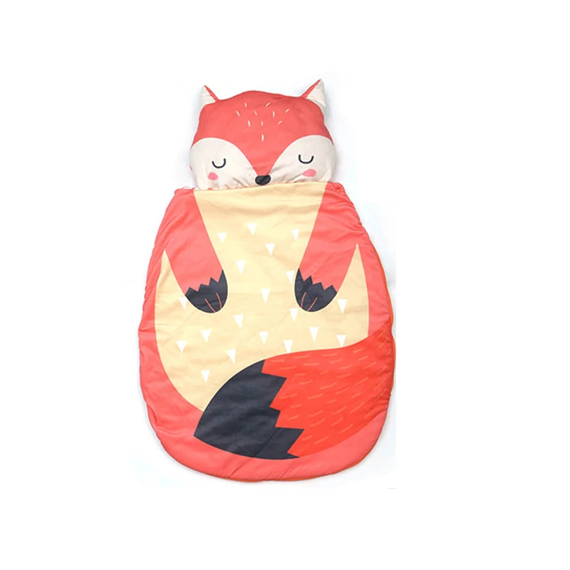 Хлопковый детский тонкий спальный мешок мод для летний комплект белья ребенок Saco De Dormir Para Bebe мешки Пингвин, лиса медведь спальные мешки - Цвет: fox