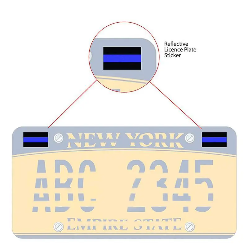 

Balight 1PCS Reflective Thin Blue Line Decals License Plate Stickers For Cars & Trucks
