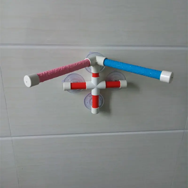 ПЭТ попугай складной для ванной душ стоящая платформа стойки стены присоске птица игрушка