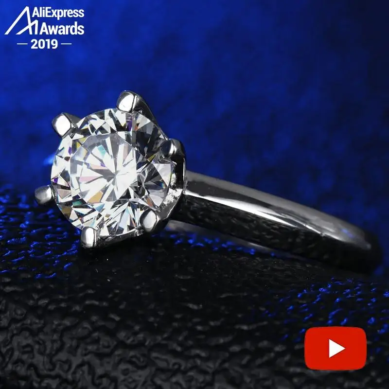 Кольцо из серебра 925 пробы с бриллиантами 2 карата | Украшения и аксессуары