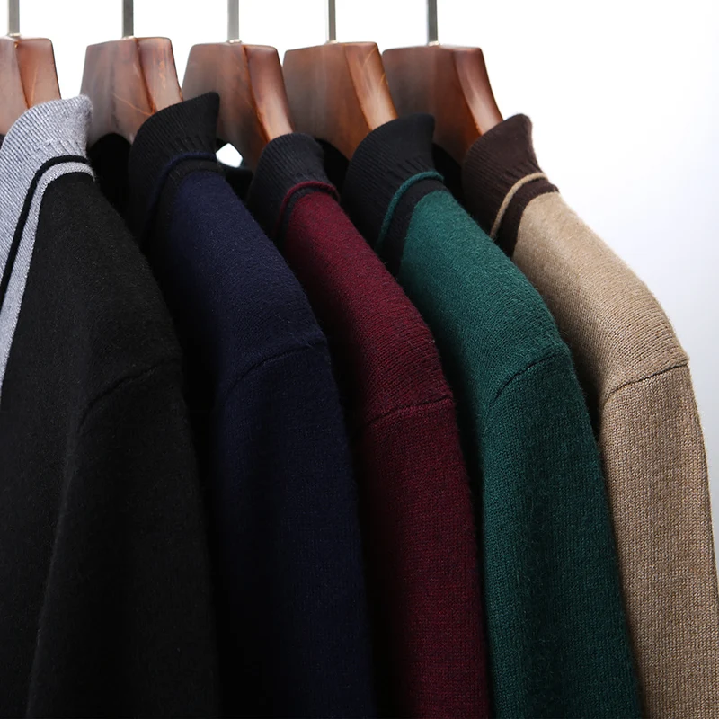 Seller 2020 New Mens Pullover Fashion Brand Jumpers Knitred Sweater Mens Pullover Warm Slim Fit Top Spring V Neck Casual Men Clothes