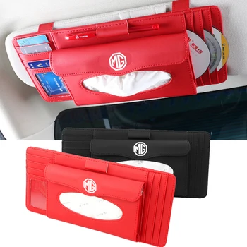 

Car Sun Visor CD Card Clip Tissue Box PU Leather Towel Cover for MG 7 6 Saloon 3SW TF3 Xross ZS HS GT eHS GS EZS Accessories