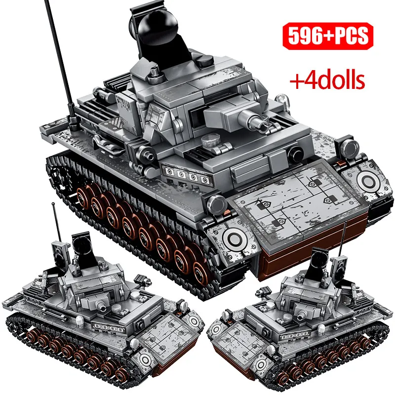 596 шт. DIY City Police WW2 Steel Empire немецкий IV строительные блоки для военных солдат фигурки