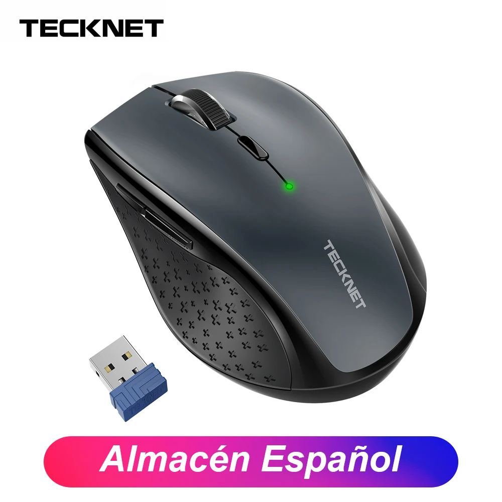 

TeckNet Alpha Ergonomic 2.4G Wireless Optical Mobile Mouse with USB Nano Receiver for Laptop PC Computer 6 Buttons blue