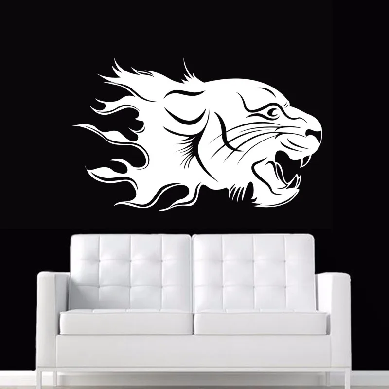 Наклейка на стену с тигром виниловые наклейки Декор настенное украшение стикер