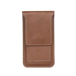 Leather Wallet Phone Bag with Belt Clip - Universal Waist Holster Pouch - (M) 4.8 - 5.4 inch (Brown)