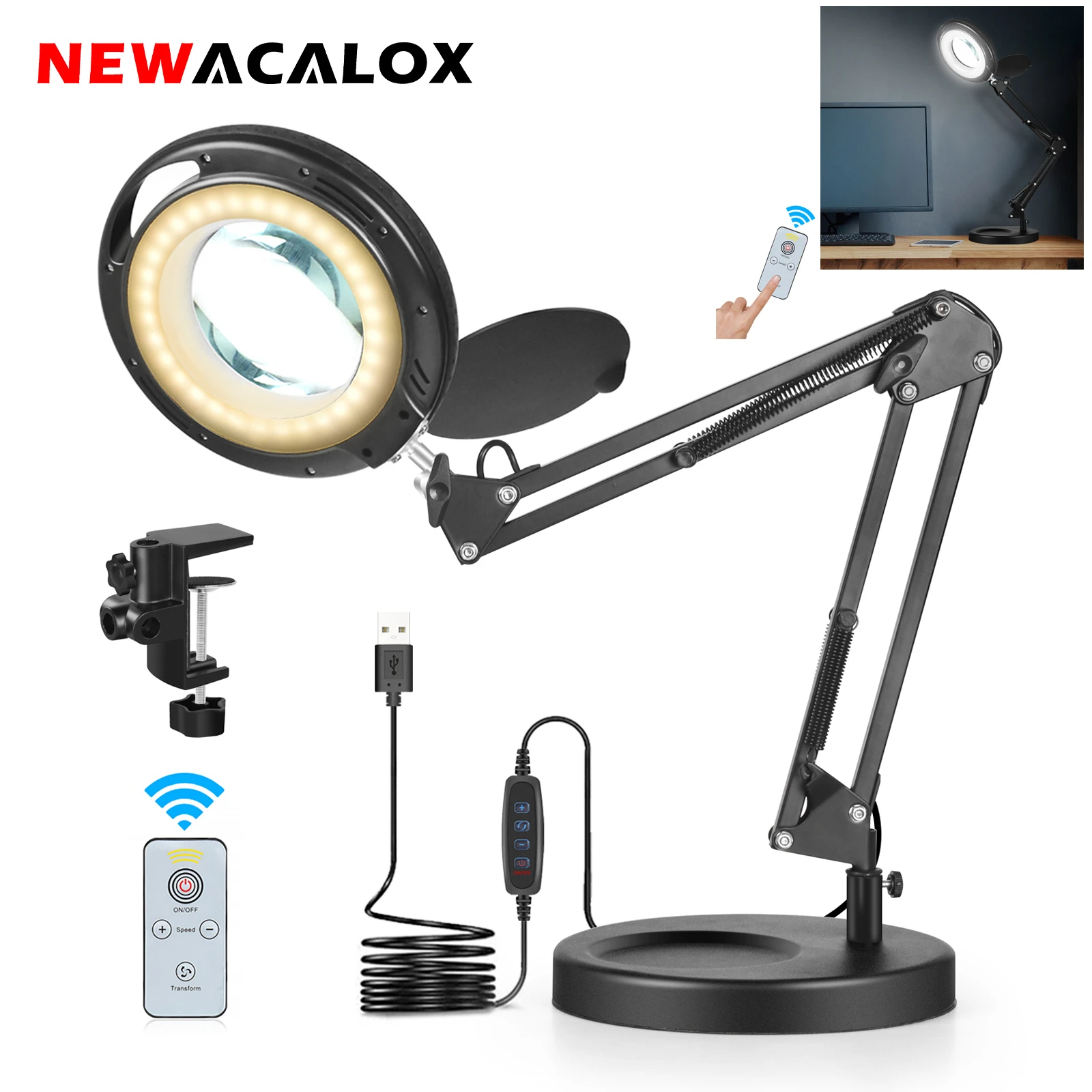 Newacalox magnifier desk lamp Clearance