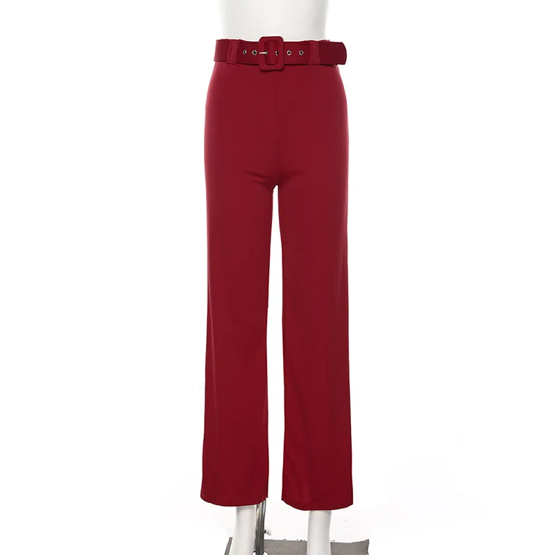 Belt Work Pant Female Summer Autumn 