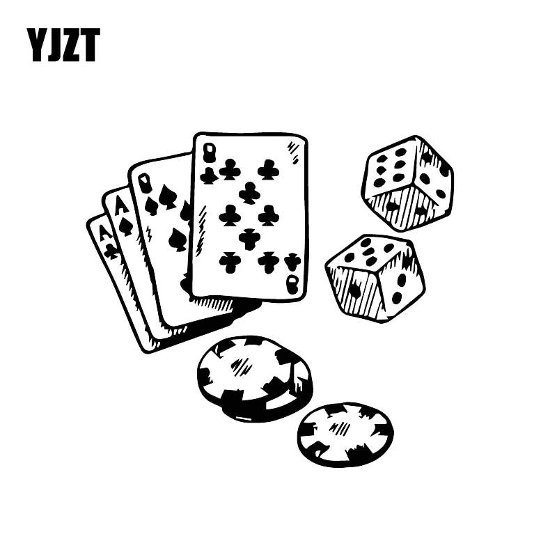 YJZT 16 см * 17 6 игральные кости покер монеты хит продаж узор наклейки украшения