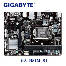 LGA 1150 H81 DDR3 Gigabyte GA-H81M-S1 Спецификация материнская плата USB3.0 16G Настольный SATA III H81M-S1 PCI-E X16 б/у