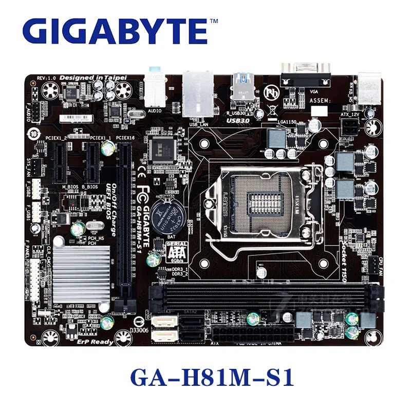 LGA 1150 H81 DDR3 Gigabyte GA H81M S1 Specification 100 Motherboard