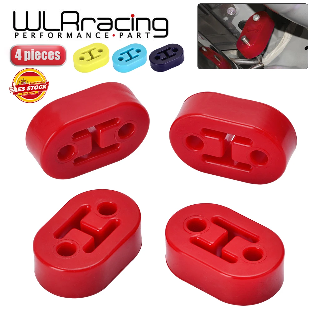 WLR RACING Blue,Red,Yellow, Polyurethane Exhaust/Muffler SHORT HANGERS