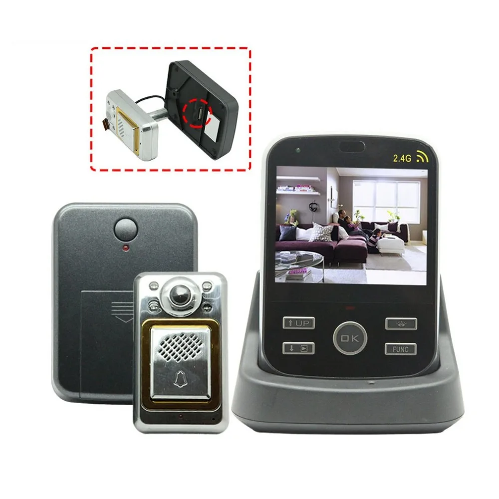 KiVOS цифровой дверной глазок беспроводной видео дверной звонок широкоугольный объектив камера монитор для дома квартиры