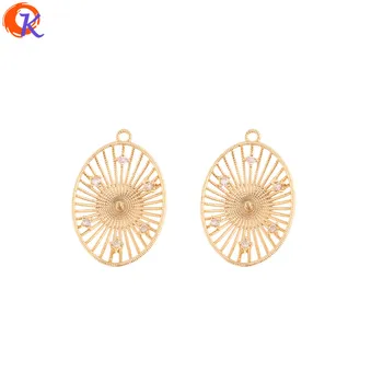 

Cordial Design 20Pcs 16*24MM Jewelry Accessories/CZ Charms/Oval Shape/Genuine Gold Plating/Hand Made/DIY Making/Earring Findings