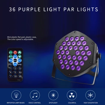 

3 in 1 36LED UV RC Sterilization LED Par Light RGBW Disco Wash Light Equipment Light Rotating Disco Ball Stage Lighting Effect