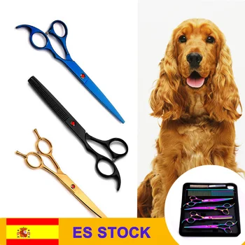 

Stainless Steel Pet Dogs Gromming Scissors Up Down Curved Shears Sharp Edge Animals Cat Hair Cutting Barber Cutting Tools Kit
