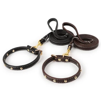 

Dog Collar With Harness Leash Pet Dog Lead Leashes Outdoor Walking Puppy Cat PU Leashes For Small Medium Dogs Chihuahua