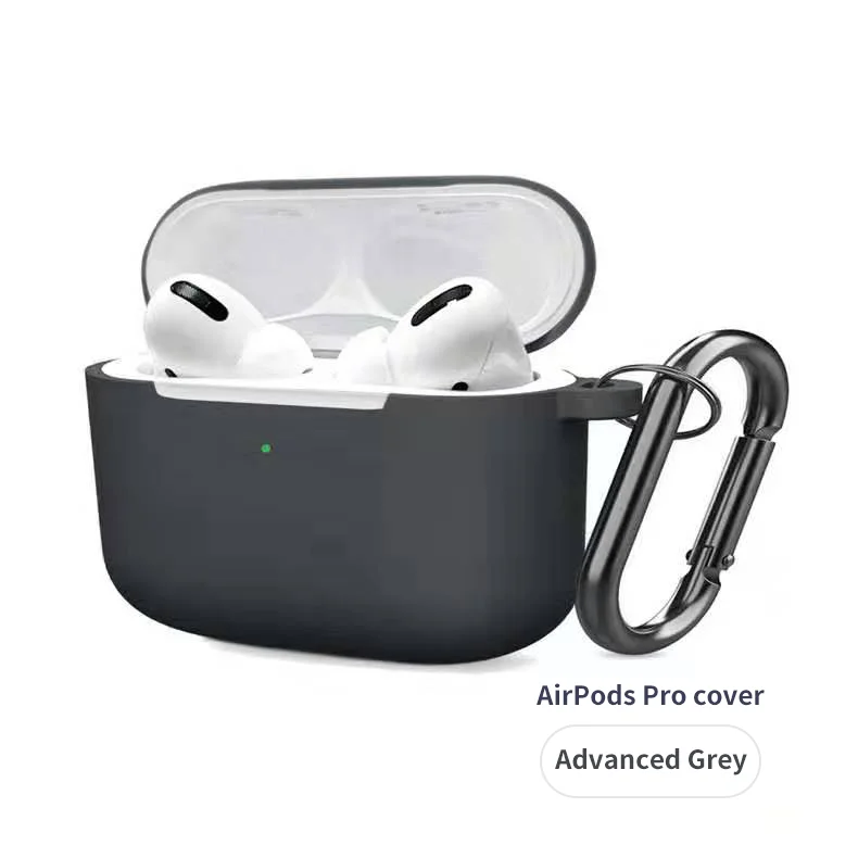 Роскошный милый силиконовый чехол для Airpods Pro Чехол водонепроницаемый беспроводной Bluetooth для apple чехол мягкий чехол для наушников - Цвет: Темно-серый