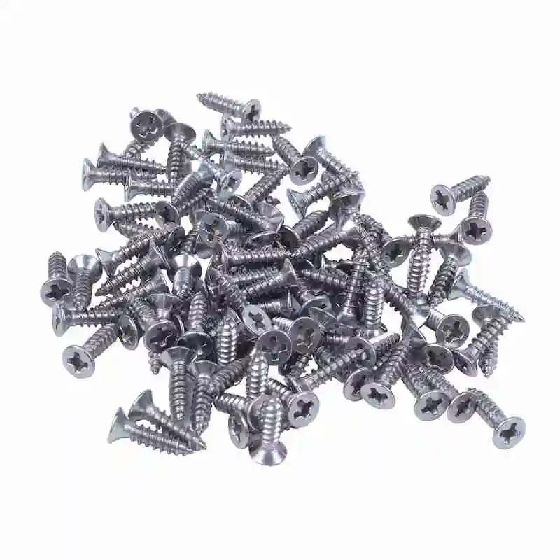 

100x Stainless Steel Flat Head Phillips Self-Tapping Screw 12x3mm Silver
