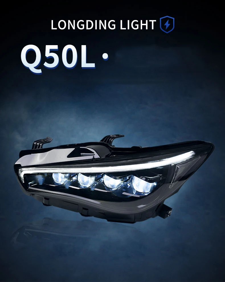 Автомобильный Стайлинг корпус передней фары для Infiniti Q50L Q50 фары все светодиодный Кристалл Matix Q50L фары DRL дневные ходовые огни объектив
