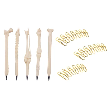 

100 Pcs Wholesale Bone Pen Ball Pens Toy Ballpoint Pen Stationery with 20 Pack Pen Holder Clip