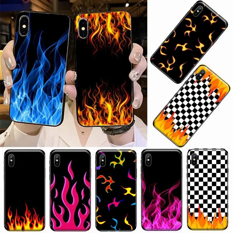 Cool red flames green flame Phone Case for iPhone 11 12 pro XS MAX 8 7 6 6S Plus X 5S SE 2020 XR