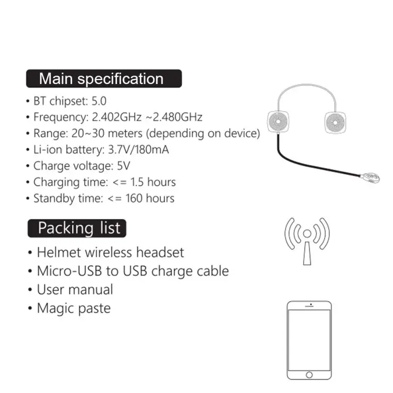 Портативный мотоцикл Bluetooth 5,0 гарнитура безопасный громкой связи шлем говорящий наушники для внутренней связи с микрофоном fone de ouvido