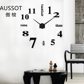 

Simple Nordic Silent 3D Wall Clock Art Modern Design Self Adhesive DIY Wall Clock Relogio Parede Digital Home Decor BX50WC
