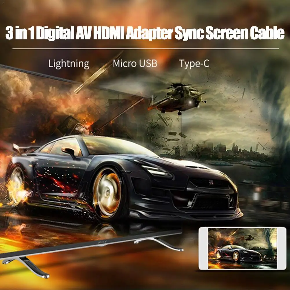 Адаптер Lightning для цифрового av-кабеля 1080P HD цифровой av-адаптер USB кабель для синхронизации экрана HDMI разъем с зарядным портом