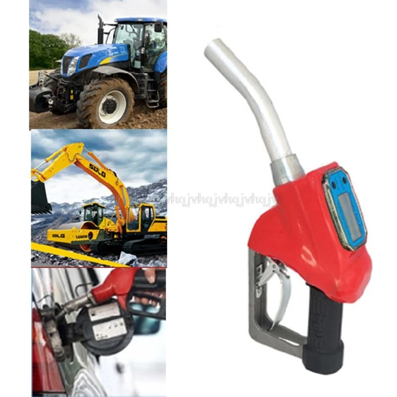 

Digital Fuel Gun Flow Meter Diesel GasolineTransfer Automatic Trip Gas Stations Red O31 19 Dropship