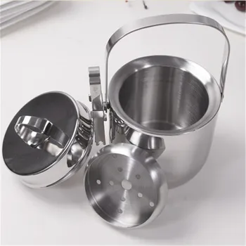 

High Grade Ice Cube Container Stainless steel Double Walled 1L Ice Bar Bucket with Tongs Lid Ice Home Bar Beer Wine Cooler New