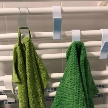 

Towel Mop Hooks Hanger Storage Holders Clothes Hat Rail Radiator Tubular Bath Hook Holder JS22
