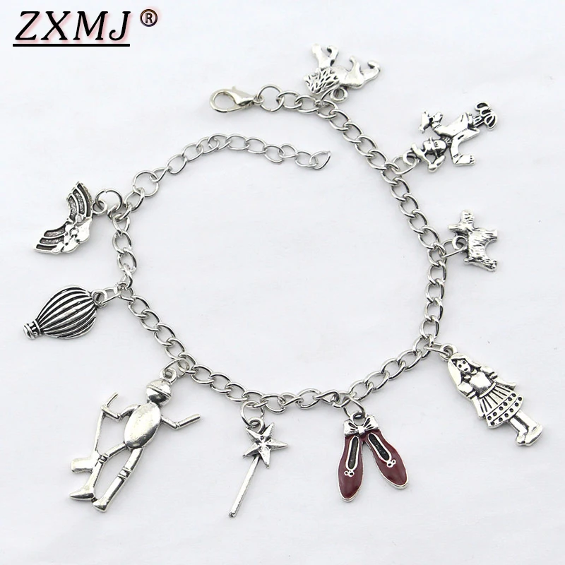ZXMJ волшебник унции Браслет красная обувь звезда зонтик животное лев пугало сказочное время браслеты ювелирные изделия подарок