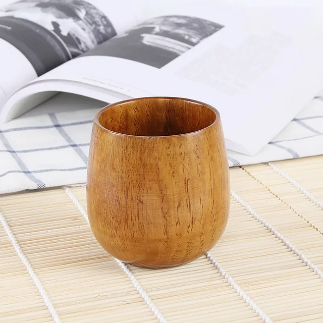 Handmade Wood Cup Natural Spruce Wooden Cup Breakfast Beer Milk