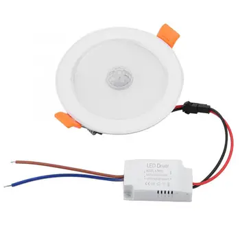 

7w/5w White Round LED Infrared Sensor Downlight Human Body Induction Recessed 3000-6500K 150 Degree Sensor Angle