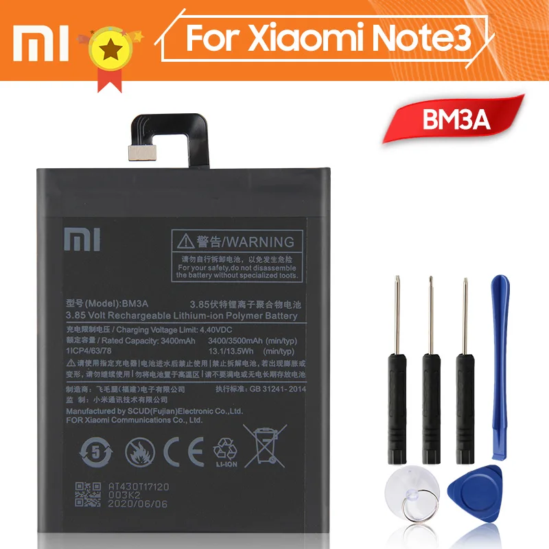 Xiao Mi Xiaomi BM3A аккумулятор для телефона mi Note3 Note 3 3400 мАч оригинальная запасная