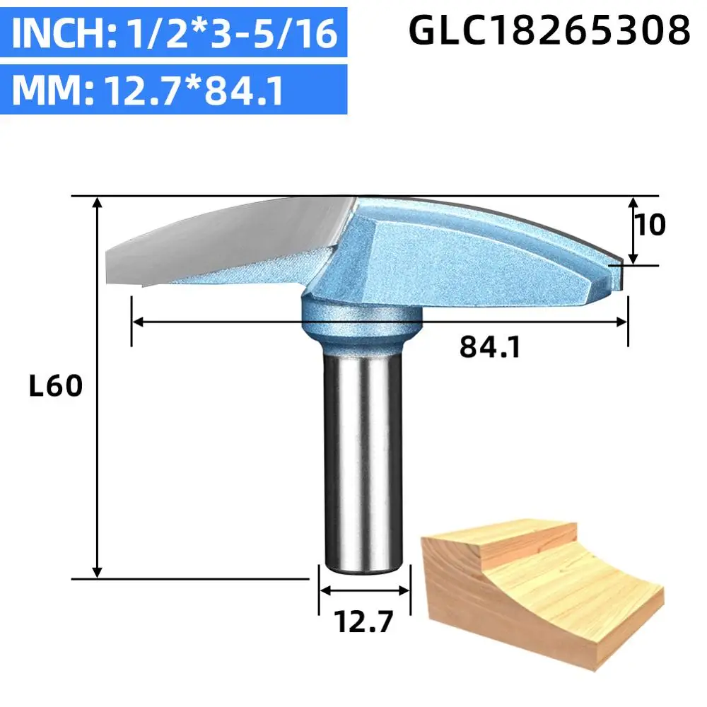 LIDIAO 1pc 1/2 Industrial Tungsten Thin Small Round Bowl Router Bits Wood Engraving Tool Woodworking Milling Cutter End Mill - Длина режущей кромки: 12.7x84.1mm