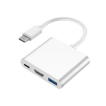 

Type-C Hub USB C To Multi USB3.0 HDMI / VGA / RJ45 / TF Splitter PD Charger Adapter Docking For Laptop For Macbook