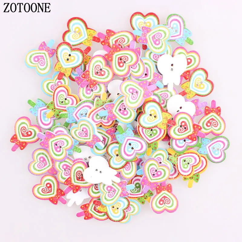 50 шт. детские деревянные пуговицы в форме сердца|wooden buttons|2 hole buttonsbuttons for scrapbooking |